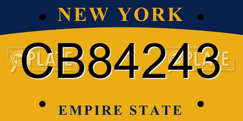 CB84243 New York License Plate
