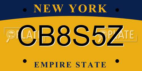 CB8S5Z New York License Plate