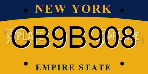 CB9B908 New York License Plate
