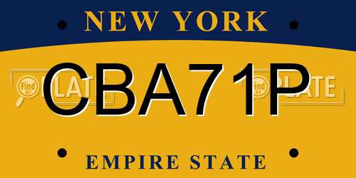 CBA71P New York License Plate