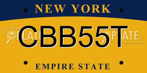 CBB55T New York License Plate