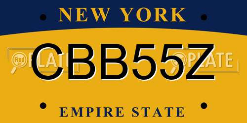 CBB55Z New York License Plate
