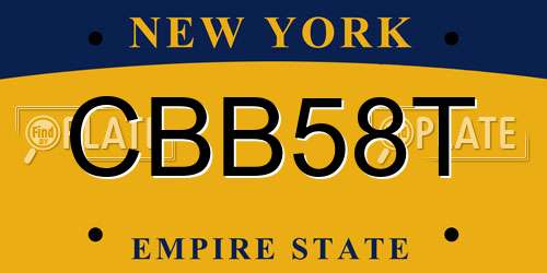 CBB58T New York License Plate