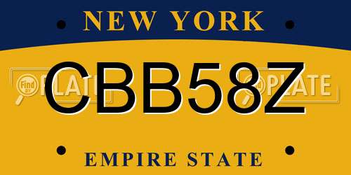 CBB58Z New York License Plate