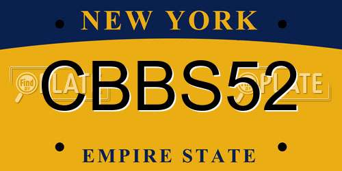 CBBS52 New York License Plate