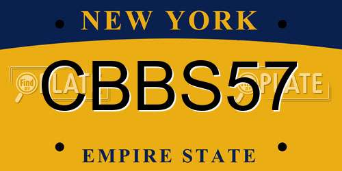 CBBS57 New York License Plate