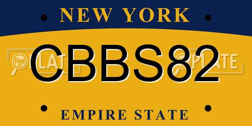 CBBS82 New York License Plate