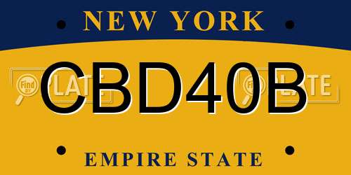 CBD40B New York License Plate