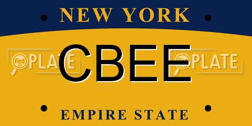 CBEE New York License Plate