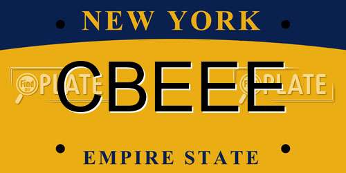 CBEEE New York License Plate