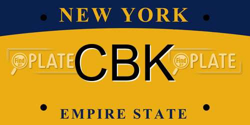 CBK New York License Plate