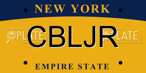 CBLJR New York License Plate