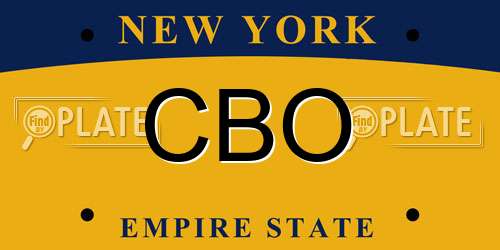 CBO New York License Plate