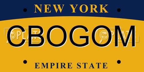 CBOGOM New York License Plate