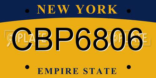CBP6806 New York License Plate