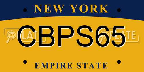 CBPS65 New York License Plate