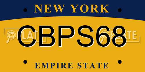 CBPS68 New York License Plate