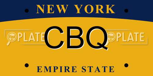 CBQ New York License Plate