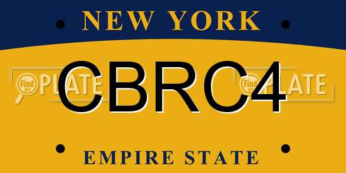 CBRC4 New York License Plate