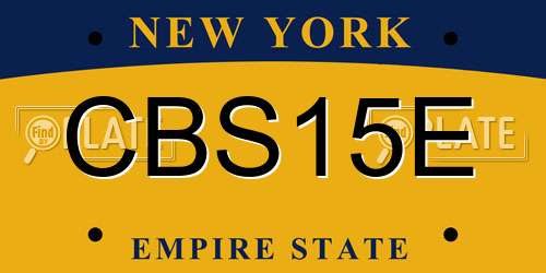 CBS15E New York License Plate