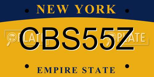 CBS55Z New York License Plate