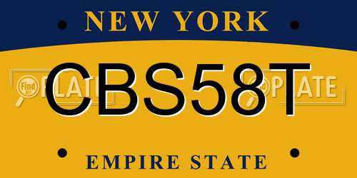 CBS58T New York License Plate