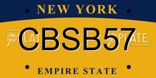 CBSB57 New York License Plate