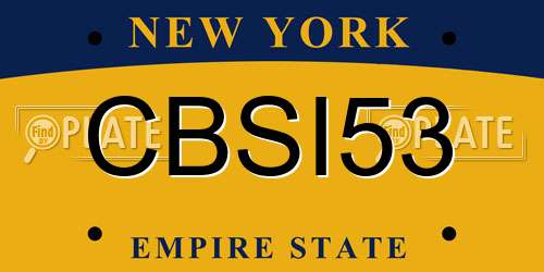 CBSI53 New York License Plate