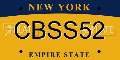 CBSS52 New York License Plate