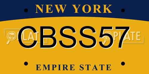 CBSS57 New York License Plate