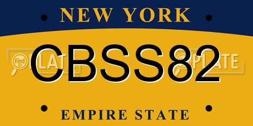 CBSS82 New York License Plate