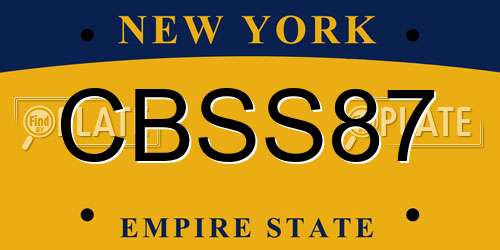 CBSS87 New York License Plate