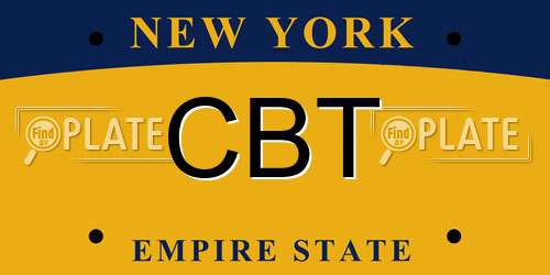 CBT New York License Plate