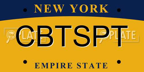 CBTSPT New York License Plate