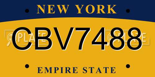 CBV7488 New York License Plate