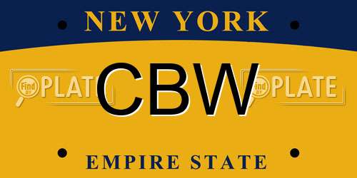 CBW New York License Plate