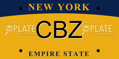 CBZ New York License Plate