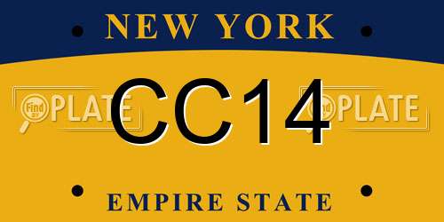 CC14 New York License Plate