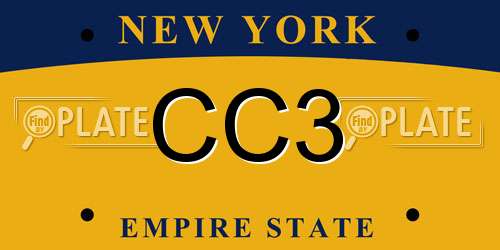CC3 New York License Plate
