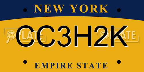 CC3H2K New York License Plate