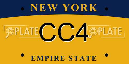 CC4 New York License Plate