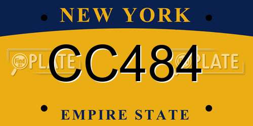 CC484 New York License Plate