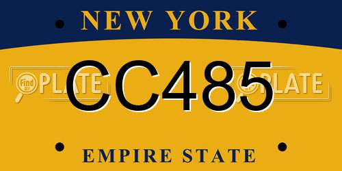 CC485 New York License Plate