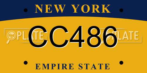 CC486 New York License Plate