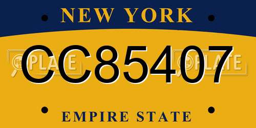 CC85407 New York License Plate