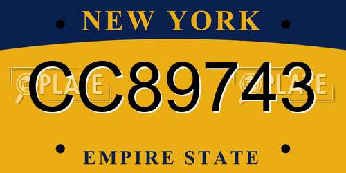 CC89743 New York License Plate