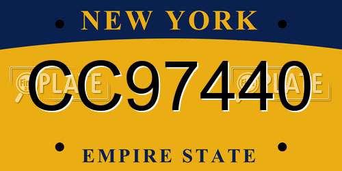 CC97440 New York License Plate