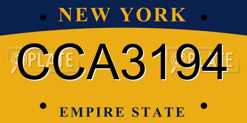 CCA3194 New York License Plate