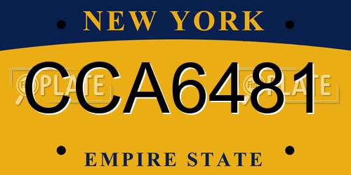 CCA6481 New York License Plate