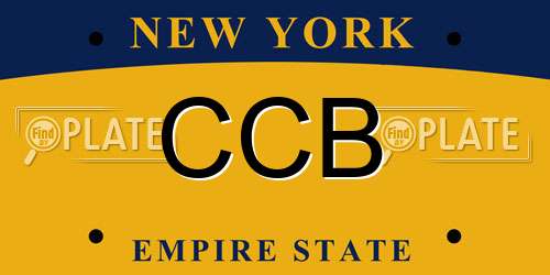 CCB New York License Plate